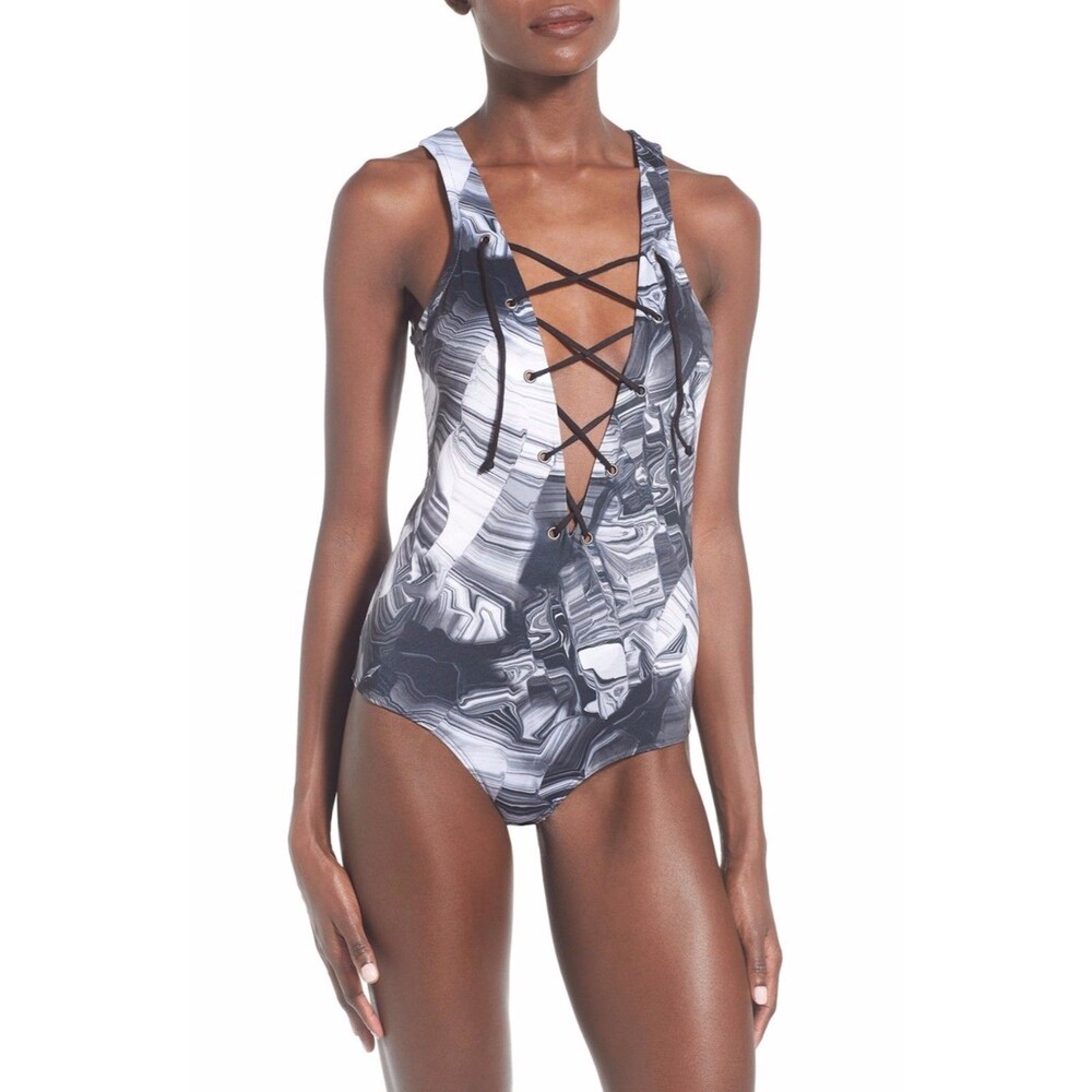 Madison & Berkeley Lace Up Bodysuit